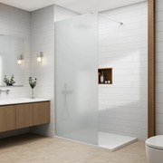 Walk-in || Chrome zuhanyfal, savmart, matt üveggel 50, 200cm, 8mm, NANO