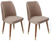 Hugo Beige and Walnut étkezőszék szett, 4 db