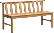 Outsunny 3-Fős Kerti Padsorfa Kültéri Pad Lamellás Háttámlával Teraszra, Erkélyre, Teraszra - Teherbírás 360 kg 144x60x77 cm Természetes | Aosom