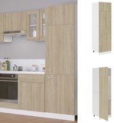 sonoma tölgy színű szerelt fa szekrény hűtőhöz 60 x 57 x 207 cm