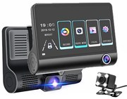 REC 504 Érintőkijelzős Autós menetrögzítő kamera tolatókamerával,utastér rögzítéssel AMO-10009