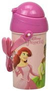 Disney Hercegnők Spring műanyag szívószálas kulacs akasztóval 500 ml