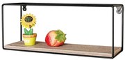 Modern Falipolc Tögy Színben Fekete Fém Kerettel. Anyaga: MDF és Fém P-062