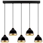 YILDO zsinóros csillár 5xE27/40W/230V, fekete/arany