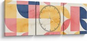 Kép - Absztrakció retro mintákkal (órával) (90x30 cm)