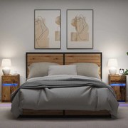 LED Éjjeli Szekrény 2 pcs Régi fa 38 x 34 x 61 cm Faanyag