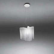 Artemide Logico Singolo függőlámpa, fúvott üveg, fehér, 40 cm