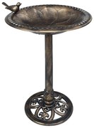 bronzszínű műanyag kerti madárfürdető