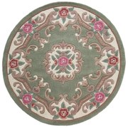 Aubusson zöld gyapjú szőnyeg, ⌀ 120 cm - Flair Rugs