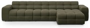 Zöld sarokkanapé (jobb oldali-heverő résszel) Kendal – Micadoni