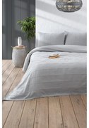 Szürke pamut ágytakaró és párnahuzat szett 210x220 cm Sedef – Mijolnir