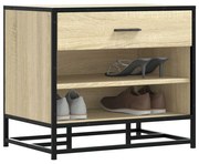 cipőpad Sonoma tölgy 60x40x53,5 cm Gépelt fa és fém