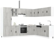 14 darabos konyhaszekrény szett Porto szürke sonoma műfa