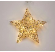 Karácsonyi csillag Champagne, 30 x 30 cm, 20 mikroLED, elemes