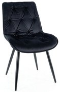 Cherry II Velvet étkező szék, fekete