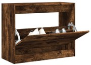 füstös tölgy színű szerelt fa cipőszekrény 80 x 34 x 63 cm