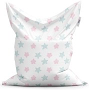 Classic babzsák rózsaszín és kék csillagok - gyerek, fehér