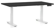 Állítható magasságú asztal OfficeTech D, 140 x 80 cm, fehér alap, fekete