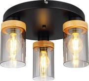 Globo - Felületre szerelhető csillár 3xE27/40W/230V fém/fa
