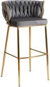Bárszék FLORES  szürke bársony/ arany lábak