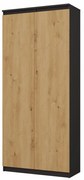 MIX RS-80 Bily gardróbszekrény, antracit-tölgy