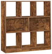Könyvespolc nyitott kockákkal 97,5 x 100 x 30 cm rusztikus barna