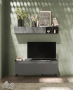 TRAY Szürke - Ólom alacsony Komód 3 ajtós 181 cm