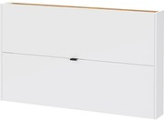 Fehér billenő ajtós függő cipőtartó tölgyfa dekorral 140x83x18 cm Ameca – Germania