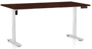 OfficeTech B állítható magasságú asztal, 160 x 80 cm, fehér alap, wenge