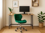 Dolgozószobai szett íróasztal TAYLOR SONOMA 100x50 cm + irodai szék AVOLA VELVET zöld
