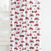 Goldea gyerek pamut függöny - tűzoltóautók 140x150 cm