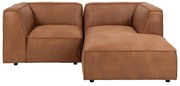 Konyakbarna bőrutánzat sarokkanapé (jobb oldali) Fairfield Kentucky – Bonami Selection