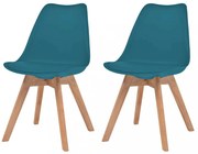 2 db türkiz műanyag étkezőszék