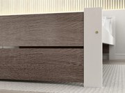 IKAROS DOUBLE ágy 180 x 200 cm, fehér/trüffel tölgy Ágyrács: Léces ágyrács, Matrac: Coco Maxi 20 cm matrac