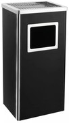 fekete acél szemeteskuka hamutartóval 45 liter