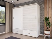 Zentino Tolóajtós Gardrób (Fehér-Hófehér kőris) modern