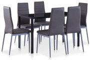 7 darabos szürke étkezőszett