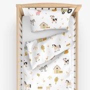 Goldea gyermek pamut ágyneműhuzat kiságyba - élet a farmon 100 x 135 és 40 x 60 cm