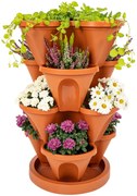 4Home virágpiramis 4 részes, terrakotta, 4 emelet