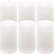 Rusztikus gyertya készlet 11,5 cm Ø 6,8 cm 6 db fehér
