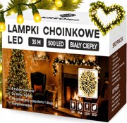 Erős Karácsonyfa Lámpák 500 Led Karácsonyi Világítás Kültéri/beltéri Fehér Meleg