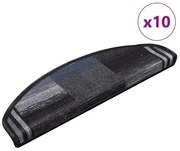 10 db fekete és szürke öntapadó lépcsőszőnyeg 65x21x4 cm