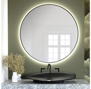 Baltica Design - BRIGHT LED tükör beépített világítással, 15W/230V, 4500K, átm. 50 cm, IP65, fekete