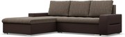 Toronto sarokkanapé, 2 ágyneműtartóval, fonott + műbőr, baloldali, barna