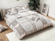 Pamut ágynemű HEART RETRO BLEND szürke Ágyneműhuzat mérete: 70 x 90 cm | 140 x 220 cm