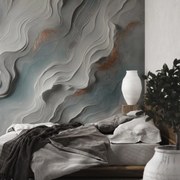 Fotótapéta - 3D hullámokkal díszített fal (147x102 cm)