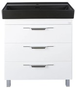 TMP TRIO 80 álló fürdőszobabútor - CeraStyle SHARP FEKETE mosdóval - 80 x 48 cm