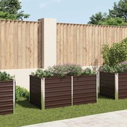 vidaXL barna kerti magaságyás horganyzott acélból 160 x 80 x 77 cm