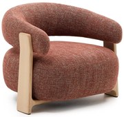 Terrakotta színű zsenília fotel Granite – Kave Home