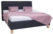 Kárpitozott ágy matraccal és tárolórekesszel VIOLET 180x200 cm antracit